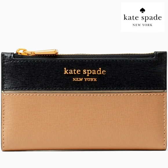 kate spade Handbags - BRAND NEW KATE SPADE Morgan Colorblock Cafe Mocha Black & Tan Slim Wallet